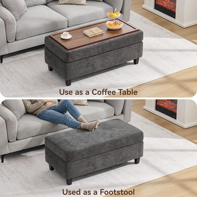 45 Inch Large Storage Ottoman Bench - Image 4