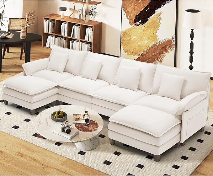 140" Cloud Couch, Modular Sectional Sofa by Unknown