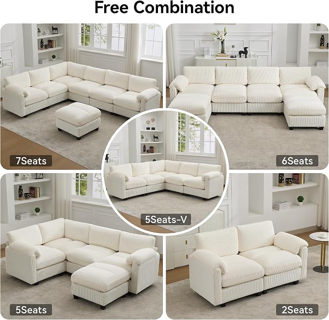 114'' V-Shaped Sectional Cloud Couch - Image 7