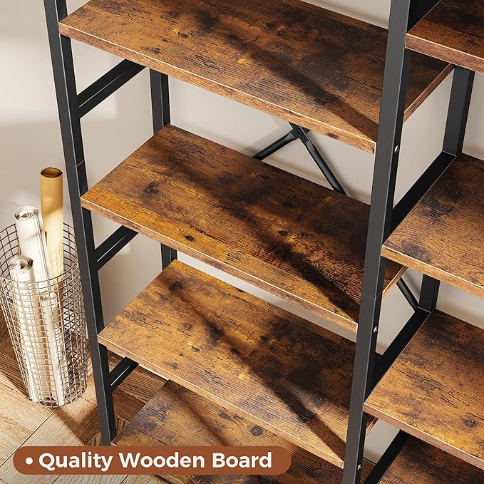 SUPERJARE Triple Bookshelf, Bookcase - Image 6