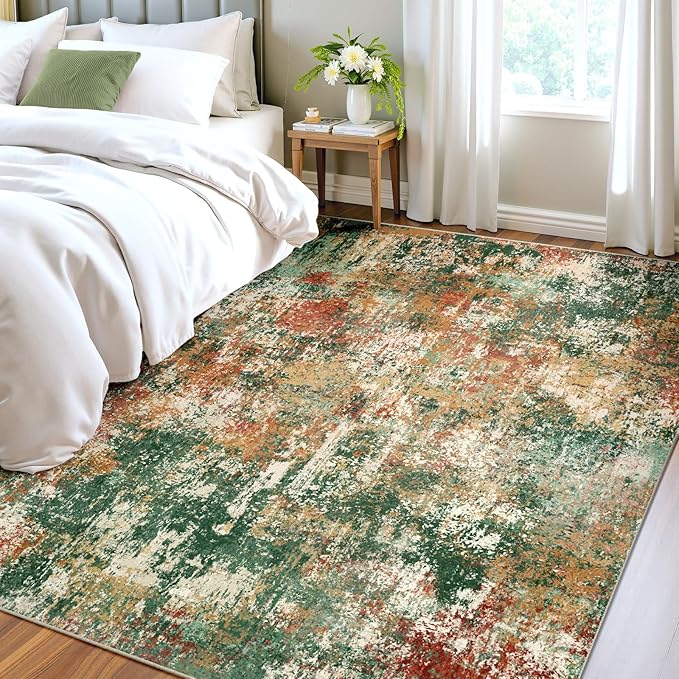 RELEANY Washable Area Rugs 5'x8' Non-Slip Modern Abstract Soft - Image 3