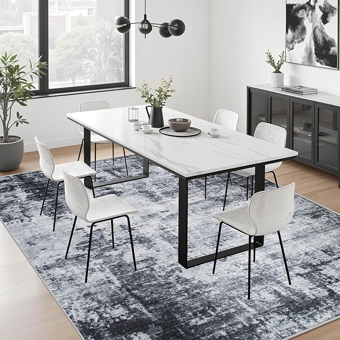 4x6 Area Rug Living Room Rug: Washable Modern Abstract Soft Thin Rug Indoor - Image 4