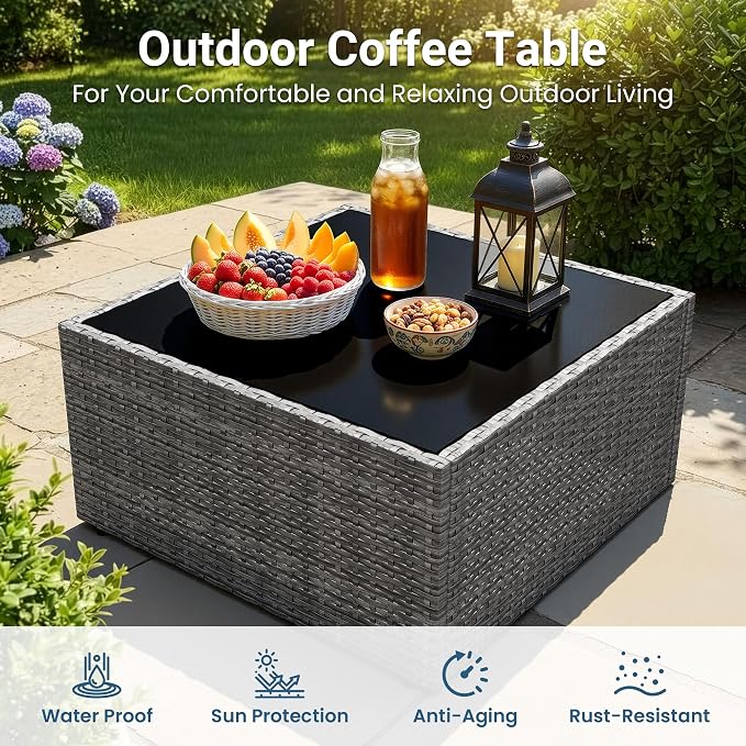 Wisteria Lane 7 Pieces Outdoor Patio Furniture Set, Wicker Outdoor Patio - Image 7