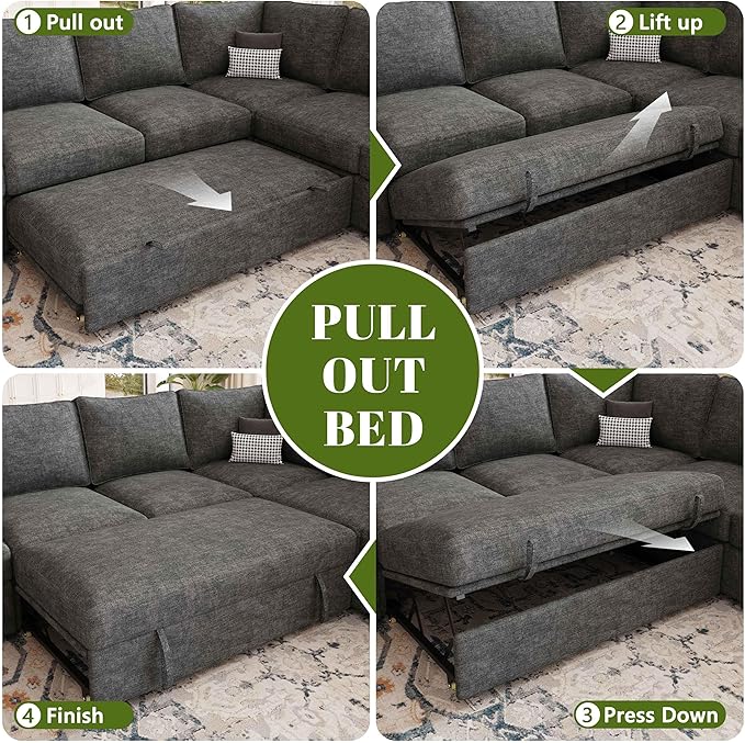 108 Inch Sectional Sleeper Sofa - Image 7