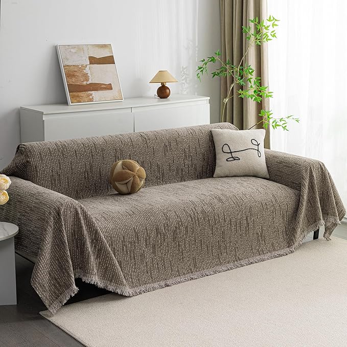 MYSKY HOME Couch Covers for 2 Cushion Couch Sofa, Chenille L Shape Sectional by MYSKYHOME