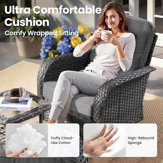 ovios 5-Piece Patio Furniture Set, Outdoor Wicker Sofa - Image 6