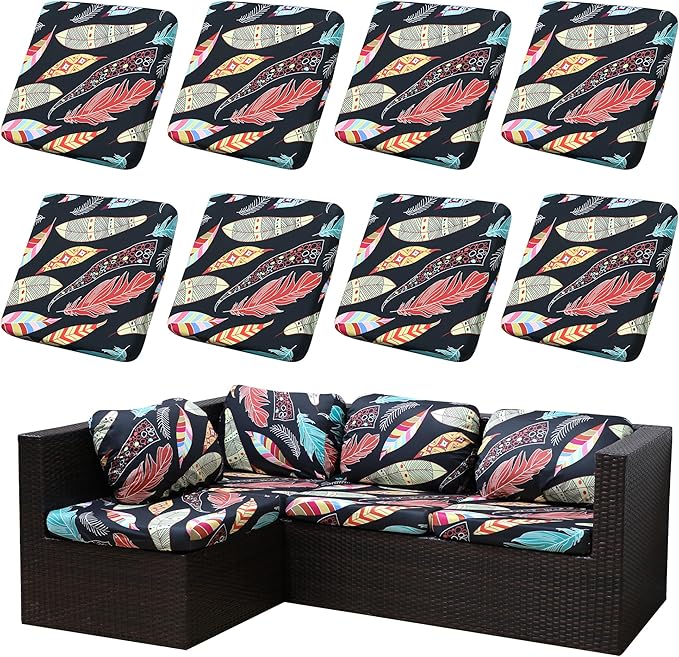 Outdoor Cushion Covers Set, Replacement by SUKAIKEQA