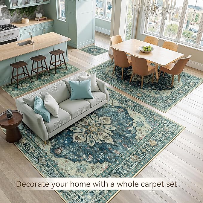 RELEANY Area Rugs 2'x8' Runner Rug Non Slip Washable - Image 3