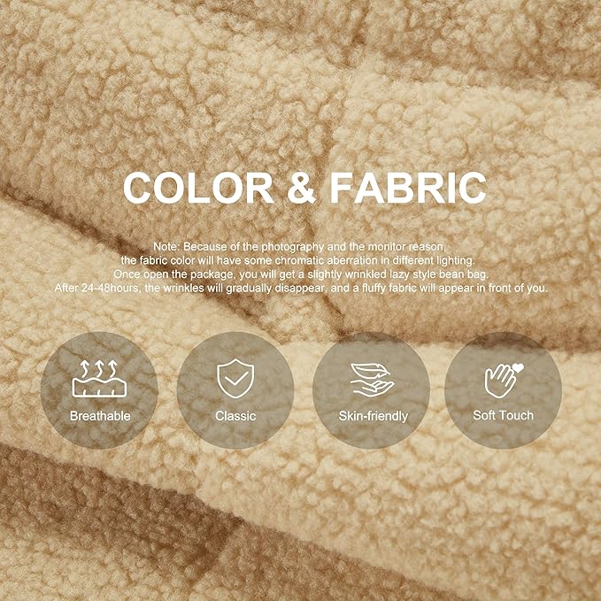 Bean Bag Chairs for Adults Giant Bean Bag Chair Memory Foam BeanBag Chair Bean - Image 4