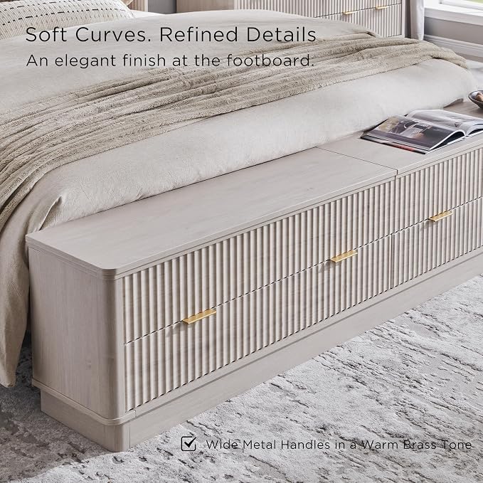 T4TREAM Fluted King Size Bed Frame - Image 6