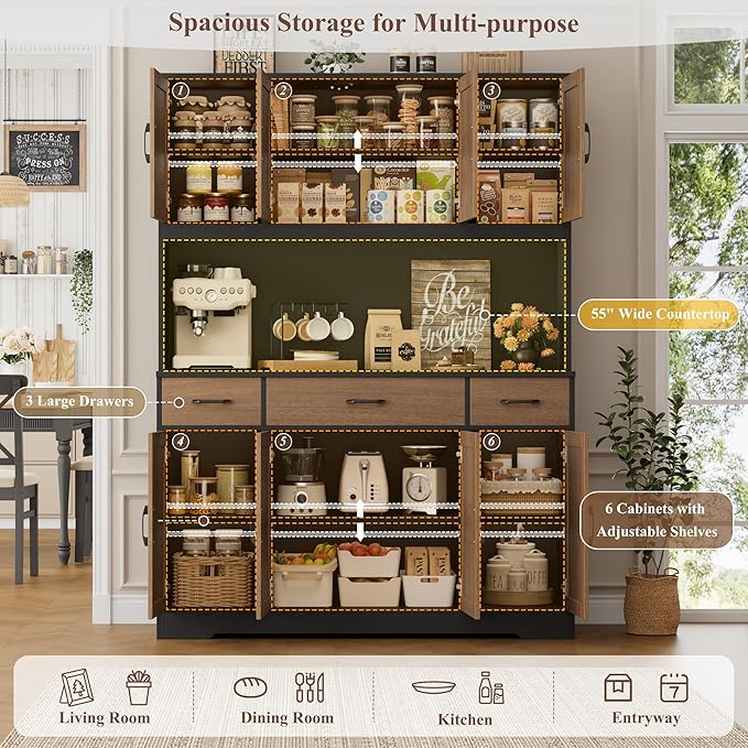 HOSTACK 71" Tall Pantry Cabinet - Image 5