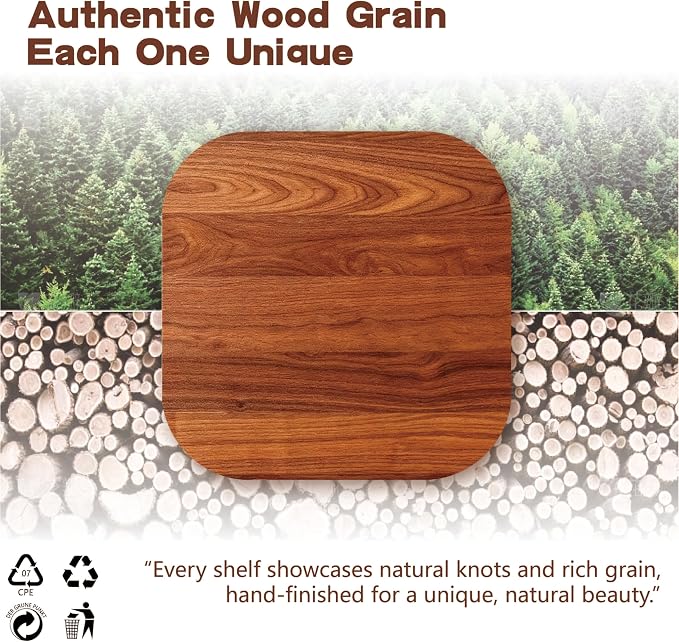 Solid Wood Floating Shelves, 31.5in Finished Real Wood Wall Shelves - Image 4
