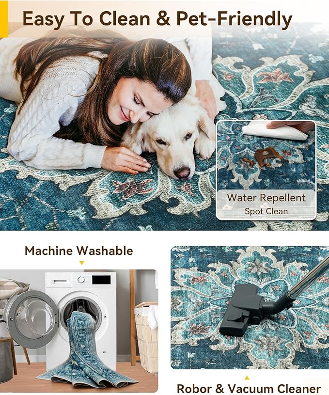 RELEANY Area Rugs 2'6"x8' Runner Rug Non Slip Washable - Image 3
