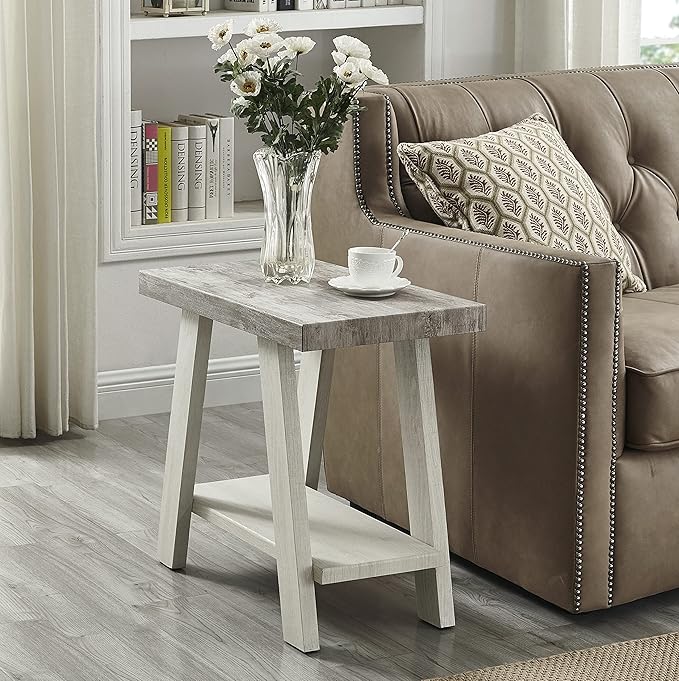 Roundhill Furniture Athens Contemporary Two-Tone Wood Shelf Side Table by RoundhillFurniture
