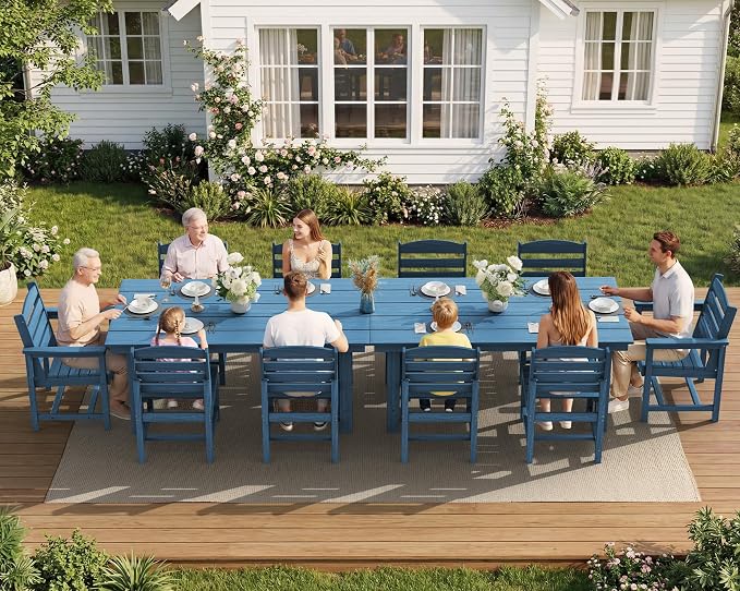 SERWALL Patio Dining Sets for 6 Person, HDPE Dining Set - Image 9