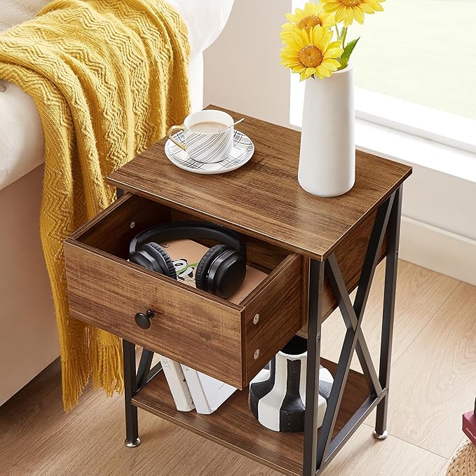VECELO Nightstands Set of 2, Modern Bedside End Tables, Night Stands - Image 7