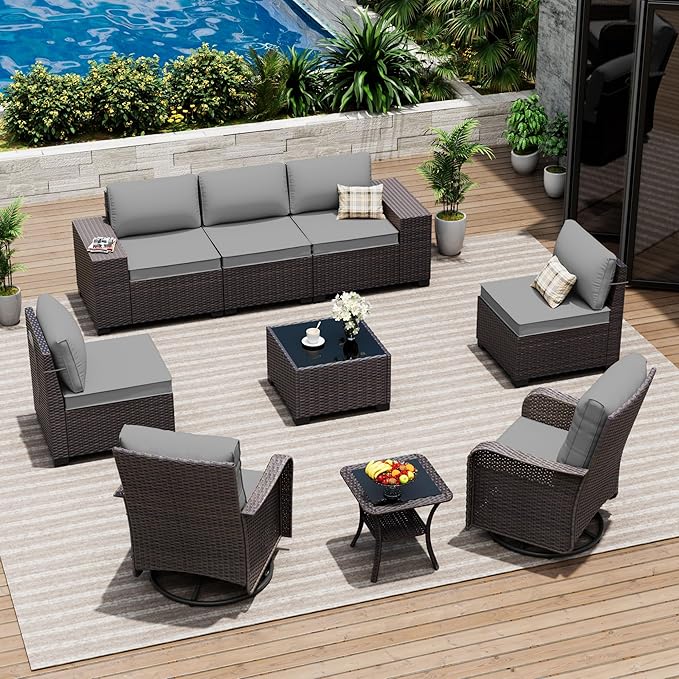 9 Pieces Patio Furniture Set by ASJMR