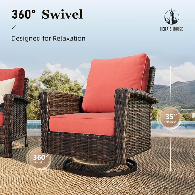 HERA'S HOUSE Outdoor Swivel Chairs - Image 3