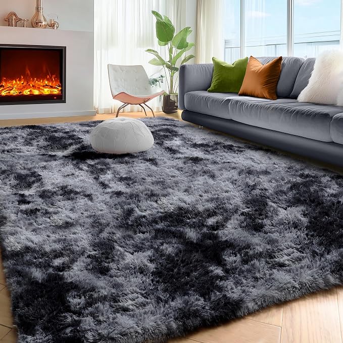 PAGISOFE Abstract Shaggy Area Rug 4' x 6' Plush Furry Rugs - Image 7