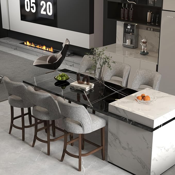VKNOW Bar Stools Set of 4, Modern Counter Stools - Image 4