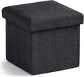 Ornavo Home Small Storage Ottoman Foldable Collapsible Cube Square Linen by OrnavoHome