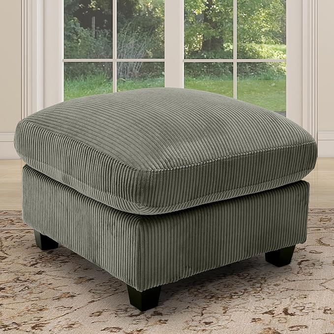 HAOMARKETS Corduroy Sofa Set, Upholstered Ottoman Footrest, Modern Living Room by HAOMARKETS