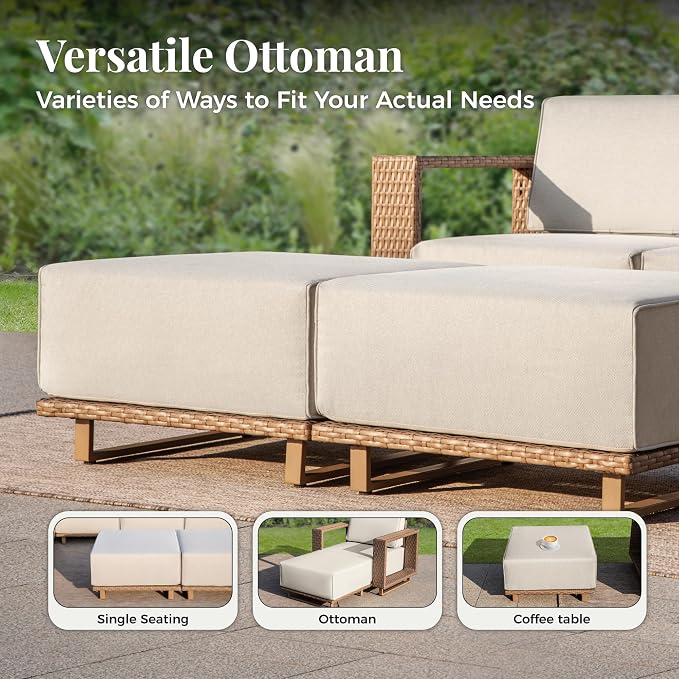 MIXPATIO Patio Furniture Set, 5 Piece Outdoor Wicker Sofa Couch, Deep Seating - Image 2