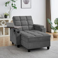 Oversized Recliner Chair with Swivel Tray Table, Modern Tufted Linen Fabric by Unknown