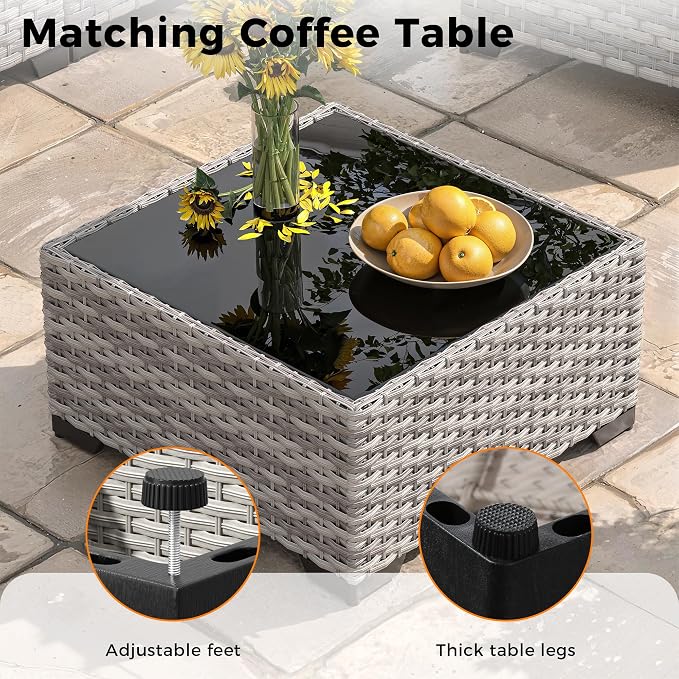 8-Seat Outdoor Wicker Patio Furniture Set - Image 9
