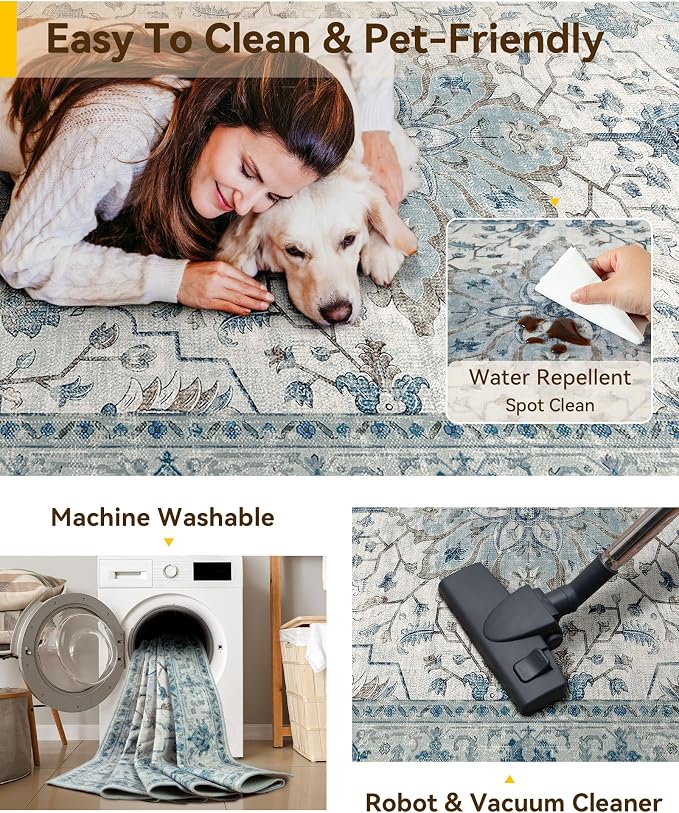 RELEANY Area Rugs 2'6"x12' Runner Rug Non Slip Washable - Image 5