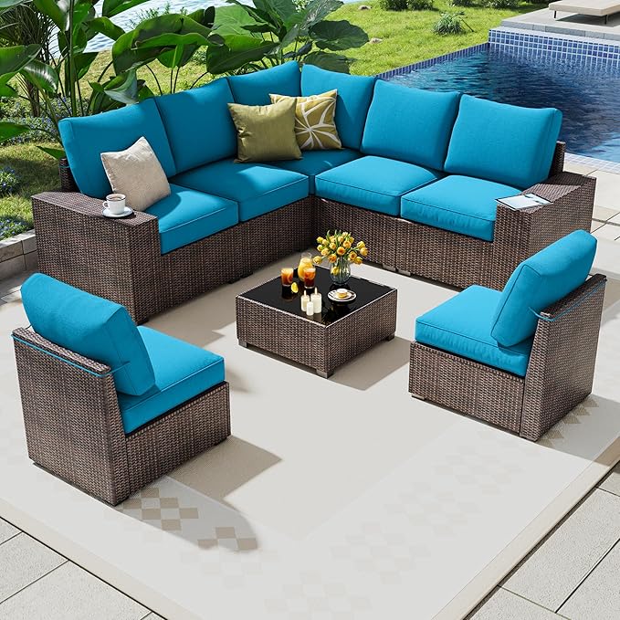 olimix 8 Piece Outdoor Patio Furniture Set, Outdoor Sectional Furniture - Image 2