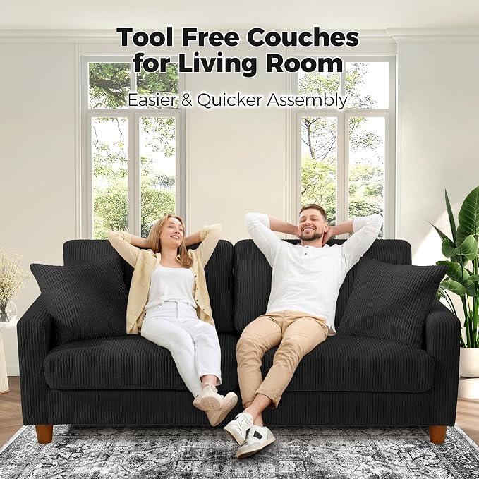 Kidirect 70in L Shaped Couch, Modular Sofa No Tool Assembly, Comfy Sectional - Image 4