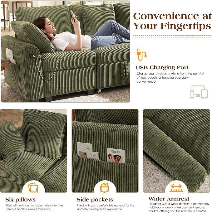 Ihanherry 8-Seater Large Sectional Sofa Bed - Image 6