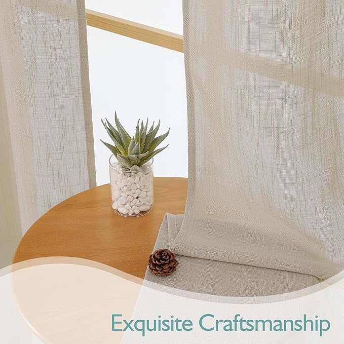 Chyhomenyc Semi Sheer Curtains 63 Inch Length 2 Panels - Image 6