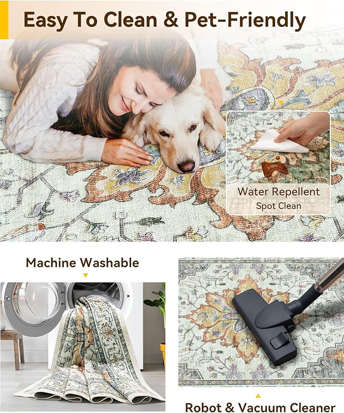 RELEANY Area Rugs 2'6"x12' Runner Rug Non Slip Washable - Image 3