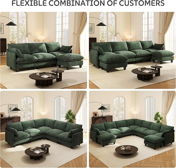 Ihanherry 105" Modular Sectional Sofa, L-Shaped Cloud Couch - Image 7