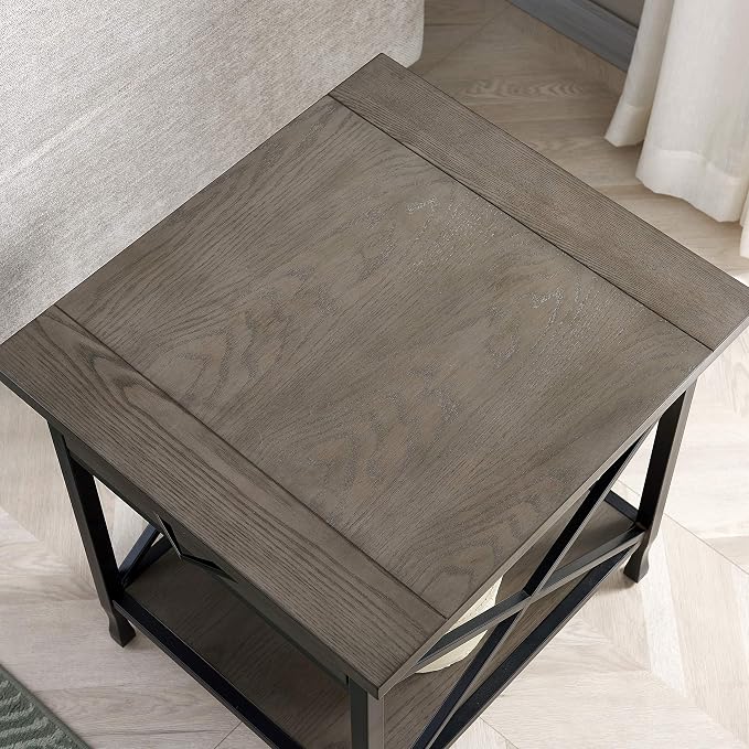 Leick Home 23007 Chisel & Forge One Drawer X Design Mixed Metal and Wood Side - Image 12