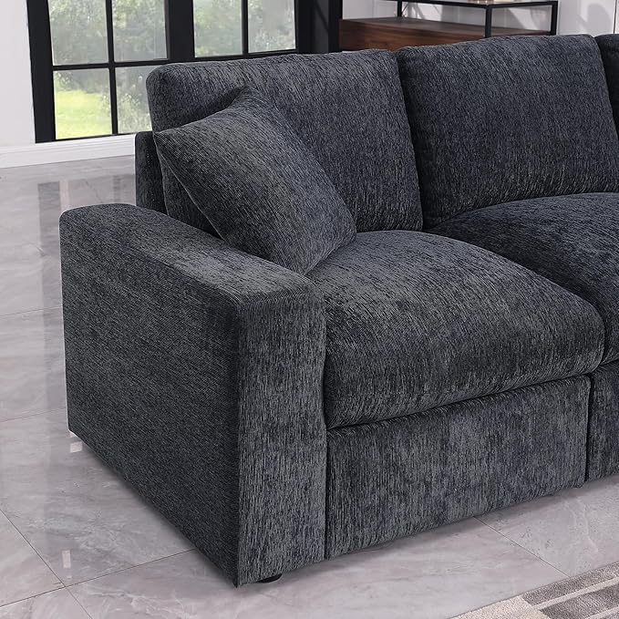 Ball & Cast 127" Oversized Modular L-Shaped Sectional Sofa, Large Chenille - Image 2