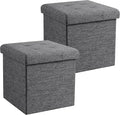 Ornavo Home 2 Pack 15 Inch Folding Storage Ottoman by OrnavoHome